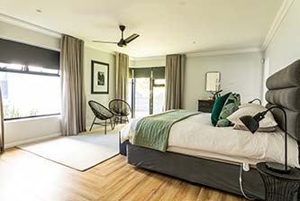 interior of modern bedroom with furniture at home. unaltered, furniture, home and interior decoration concept.
